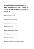 BIOD 152 EXAM 3 2026 ESSENTIALS OF &NewLine;ANATOMY AND PHYSIOLOGY II COMPLETE &NewLine;QUESTIONS AND ANSWERS GRADED A&plus; FULL &NewLine;SOLUTION