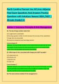North Carolina Pearson Vue All Lines Adjuster &NewLine;Final Exam Questions And Answers Practice &NewLine;Questions with Solutions Newest 2026 &sol;2027 &vert; &NewLine;Already Graded A&plus; 