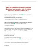 NURS 5433 Midterm Exam Study Guide Questions and Answers with Complete Solution &vert; 2026&sol;27 Update &vert; UTA