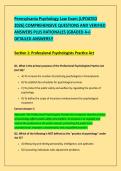 Pennsylvania Psychology Law Exam &lpar;UPDATED &NewLine;2026&rpar; COMPREHENSIVE QUESTIONS AND VERIFIED &NewLine;ANSWERS PLUS RATIONALES &lpar;GRADED A&plus;&rpar; &NewLine;DETAILED ANSWERS&excl;&excl; 