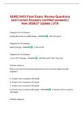 NURS 5433 Final Exam&colon; Review Questions and Correct Answers &lpar;verified answers&rpar; &vert; New 2026&sol;27 Update &vert; UTA