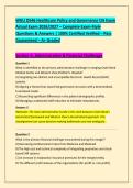 WGU D546 Healthcare Policy and Governance OA Exam &NewLine;Actual Exam 2026&sol;2027 &ndash; Complete Exam-Style &NewLine;Questions & Answers &vert; 100&percnt; Certified Verified &ndash; Pass &NewLine;Guaranteed &ndash; A&plus; Graded