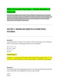 BIOD 210 Genetics Final Exam &ndash; Practice Questions & &NewLine;Rationales 
