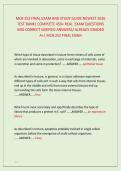 MCB 252 FINAL EXAM AND STUDY GUIDE NEWEST 2026 &NewLine;TEST BANK&vert; COMPLETE 450&plus; REAL  EXAM QUESTIONS &NewLine;AND CORRECT VERIFIED ANSWERS&sol; ALREADY GRADED &NewLine;A&plus;&vert; MCB 252 FINAL EXAM