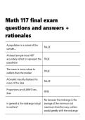 Math 117 final exam questions and answers &plus; rationales&period;