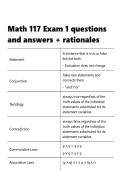 Math 117 Exam 1 questions and answers &plus; rationales&period;