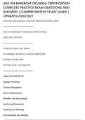 ASA 104 BAREBOAT CRUISING CERTIFICATION&NewLine;COMPLETE PRACTICE EXAM QUESTIONS AND&NewLine;ANSWERS &vert; COMPREHENSIVE STUDY GUIDE &vert;&NewLine;UPDATED 2026&sol;2027