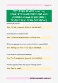 FSVO EXAM REVIEW 2026&sol;2027 &NewLine;COMPLETE EXAM QUESTIONS AND &NewLine;VERIFIED ANSWERS &vert;RECENTLY &NewLine;TESTING REAL EXAM QUESTIONS&vert;