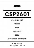 CSP2601 Assignment 3 Answers - Year Module&comma; 2026 &vert; Due Date 22 June 2026