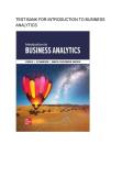 Test bank for Introduction to Business Analytics&NewLine;by Vernon J&period; Richardson &lpar;Author&rpar;&comma; Marcia Weidenmier Watson &lpar;Author&rpar; all pages fully covered with test questions and answers graded A&plus;