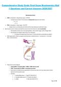Comprehensive Study Guide Final Exam Biochemistry C785 Module 1 &ndash; Western Governors University &lpar;WGU&rpar; &ndash; 2026&sol;2027 Questions and Correct Answers Review Guid