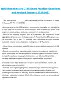 WGU Biochemistry C785 Exam Practice Questions and Revised Answers &ndash; Western Governors University &lpar;WGU&rpar; &ndash; 2026&sol;2027 Biochemistry Study Guide