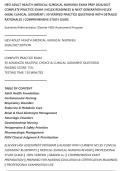 HESI ADULT HEALTH &lpar;MEDICAL&ndash;SURGICAL NURSING&rpar; EXAM PREP 2026&sol;2027&NewLine;COMPLETE PRACTICE EXAM &vert; NCLEX READINESS & NEXT GENERATION NCLEX&NewLine;&lpar;NGN&rpar; CLINICAL JUDGMENT &vert; 50 VERIFIED PRACTICE QUESTIONS WITH DETAILED&NewLine;RATIONALES &vert; COMPREHENSIVE STUDY GUIDE