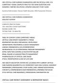 HESI CRITICAL CARE NURSING EXAMINATION &lpar;HESI RN CRITICAL CARE &sol; ICU&NewLine;COMPETENCY EXAM&rpar; COMPLETE PRACTICE TEST BANK QUESTIONS AND&NewLine;ANSWERS &vert; VERIFIED SOLUTIONS &vert; UPDATED 2026&sol;2027 STUDY GUIDE