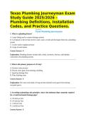 Texas Plumbing Journeyman Exam Study Guide 2025&sol;2026 &ndash; Plumbing Definitions&comma; Installation Codes&comma; and Practice Questions&period;