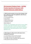 Life Insurance Producer Exam &ndash; Verified &NewLine;Practice Questions & Answers with &NewLine;Detailed Rationales &lpar;2026 Edition&rpar; 