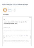 ACVPM EXAM QUESTIONS AND VERIFIED ANSWERS