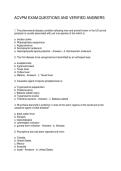ACVPM EXAM QUESTIONS AND VERIFIED ANSWERS