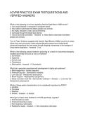 ACVPM PRACTICE EXAM TESTQUESTIONS AND VERIFIED ANSWERS