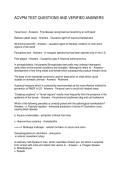 ACVPM TEST QUESTIONS AND VERIFIED ANSWERS