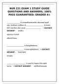 NUR 221 Exam 1 Study Guide questions and answers&semi; 100&percnt; pass guaranteed&semi; graded a&plus;