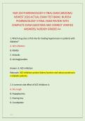 NUR 354 PHARMACOLOGY II FINAL EXAM &lpar;ARIZONA&rpar; &NewLine;NEWEST 2026 ACTUAL EXAM TEST BANK&vert; NUR354 &NewLine;PHARMACOLOGY II FINAL EXAM REVIEW WITH &NewLine;COMPLETE EXAM QUESTIONS AND CORRECT VERIFIED &NewLine;ANSWERS&sol; ALREADY GRADED A&plus;