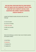 NUR 426 FINAL EXAM AND PRACTICE EXAM NEWEST &NewLine;2026 TEST BANK&vert; NUR 426 COMMUNITY HEALTH FINAL &NewLine;EXAM PREP WITH COMPLETE 350 REAL EXAM &NewLine;QUESTIONS AND CORRECT VERIFIED ANSWERS&sol; &NewLine;ALREADY GRADED A&plus; 