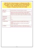 NRCME&sol;DOT Medical Examiner Certification Exam 2026-2027 Update&colon; 240 Questions & Answers with Verified Rationales - Complete A&plus; Guide&NewLine;&NewLine;