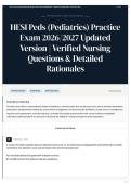 HESI Peds &lpar;Pediatrics&rpar; Practice Exam 2026 2027 Updated Version   Verified Nursing Questions & Detailed Rationales