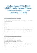 ESL Prep Exam ACTUAL EXAM 2026&sol;2027 &vert; English Language Proficiency Assessment &vert; Verified Q&A &vert; Pass Guaranteed - A&plus; Graded