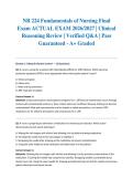 NR 224 Fundamentals of Nursing Final Exam ACTUAL EXAM 2026&sol;2027 &vert; Clinical Reasoning Review &vert; Verified Q&A &vert; Pass Guaranteed - A&plus; Graded