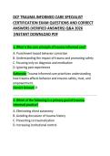 DCF Trauma-Informed Care Specialist Certification Exam Questions and Correct Answers