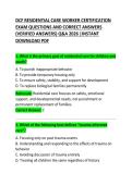 DCF Residential Care Worker Certification Exam Questions and Correct Answers