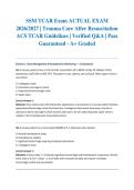 SSM TCAR Exam ACTUAL EXAM 2026&sol;2027 &vert; Trauma Care After Resuscitation ACS TCAR Guidelines &vert; Verified Q&A &vert; Pass Guaranteed - A&plus; Graded