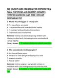DCF Kinship Care Coordinator Certification Exam Questions and Correct Answers