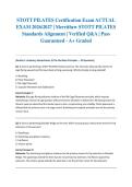 STOTT PILATES Certification Exam ACTUAL EXAM 2026&sol;2027 &vert; Merrithew STOTT PILATES Standards Alignment &vert; Verified Q&A &vert; Pass Guaranteed - A&plus; Graded