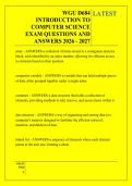 WGU D684  &NewLine;INTRODUCTION TO &NewLine;COMPUTER SCIENCE &NewLine;EXAM QUESTIONS AND &NewLine;ANSWERS 2026 - 2027