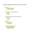 COMM 215 Midterm Exam Questions with Verified Solutions