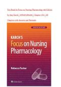 Test Bank for Focus on Nursing Pharmacology 9th Edition by Amy Karch &vert; 9781975180409 &vert; Chapter 1-60 &vert; All Chapters with Answers and Rationals