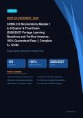 CHEM 210 Biochemistry Modules 1-8 & Final Exam Portage Learning Verified Q&As Actual Exam 2026&sol;2027 &ndash; Complete Exam-Style Q&As &vert; 100&percnt; Certified Verified &ndash; Pass Guaranteed &ndash; A&plus; Graded&NewLine;&NewLine;