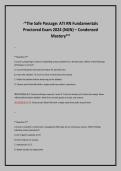 &ast;The Safe Passage&colon; ATI RN Fundamentals &NewLine;Proctored Exam 2024 &lpar;NGN&rpar; &ndash; Condensed &NewLine;Mastery&ast;&ast;