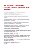 AIR METHODS CLINICAL EXAM &NewLine;2026&sol;2027 VERIFIED QUESTIONS WITH &NewLine;ANSWERS 