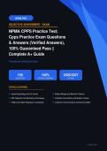 NPMA CPPS Practice Test Complete Questions & Answers Verified Actual Exam 2026&sol;2027 &ndash; Complete Exam-Style Q&As &vert; 100&percnt; Certified Verified &ndash; Pass Guaranteed &ndash; A&plus; Graded&NewLine;&NewLine;