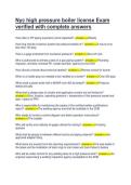 Nyc high pressure boiler license Exam &NewLine;verified with complete answers