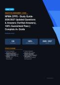 NPMA CPPS Study Guide Updated Questions & Answers Verified Actual Exam 2026&sol;2027 &ndash; Complete Exam-Style Q&As &vert; 100&percnt; Certified Verified &ndash; Pass Guaranteed &ndash; A&plus; Graded