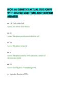 BIOD 210 GENETICS ACTUAL TEST SCRIPT &NewLine;WITH SOLVED QUESTIONS AND VERIFIED &NewLine;ANSWERS
