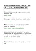 BIOL 117 EXAM 2 HIGH-YIELD GENETICS AND &NewLine;CELLULAR PROCESSES SUMMARY 2026 