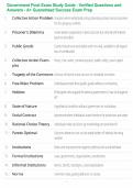 Government Final Exam Study Guide - Verified Questions and Answers - A&plus; Guaranteed Success Exam Prep