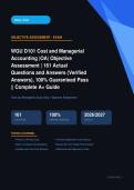 WGU D101 Cost and Managerial Accounting OA 161 Questions & Answers Verified Actual Exam 2026&sol;2027 &ndash; Complete Exam-Style Q&As &vert; 100&percnt; Certified Verified &ndash; Pass Guaranteed &ndash; A&plus; Graded