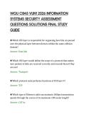 WGU C845 VUN1 2026 INFORMATION&NewLine;SYSTEMS SECURITY ASSESSMENT&NewLine;QUESTIONS SOLUTIONS FINAL STUDY&NewLine;GUIDE